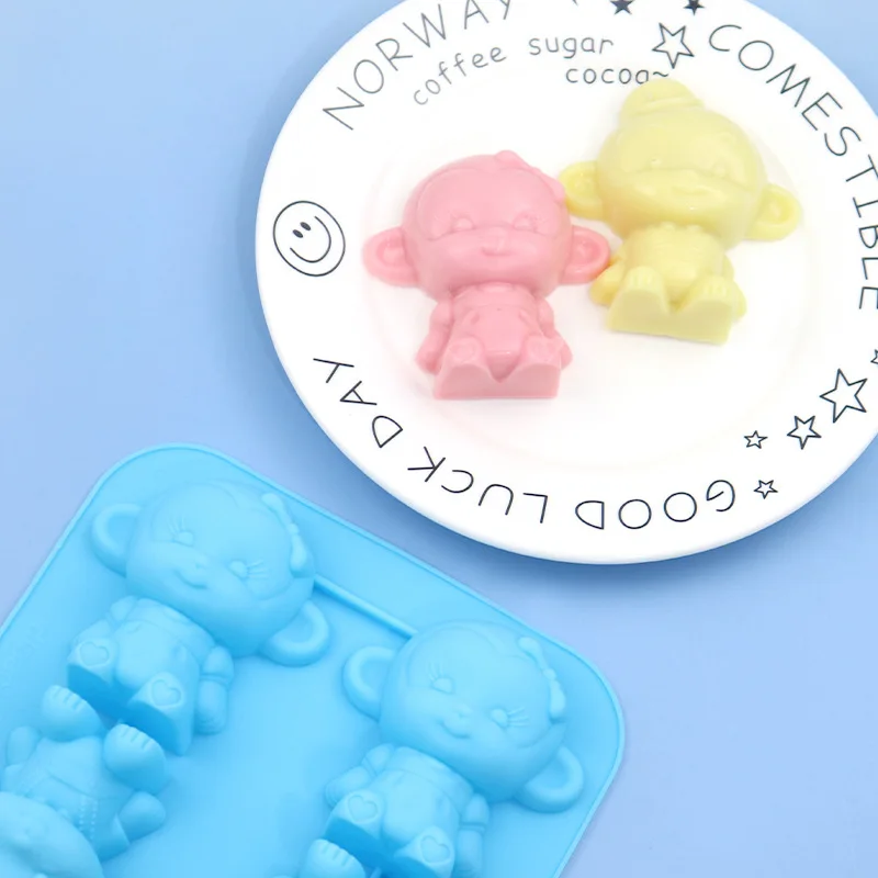 4 consecutive zodiac monkey silicone handmade soap molds, cake molds, aromatherapy molds, plaster molds