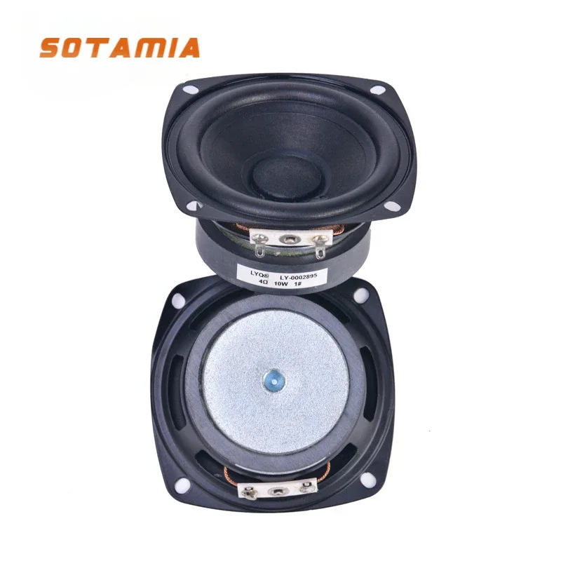 SOTAMIA 2Pcs 3 Inch Full Range Sound Speaker 4 Ohm 10W 20 Core Audio Speaker Rubber Side HIFI Loudspeaker DIY Bookshelf Speakers