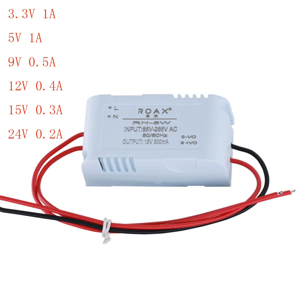 AC 1A 5W 220V to DC 3.3V 5V 9V 12V 15V 24V Mini Buck Convert AC-DC Regulator Module AC-DC Step-Down Power Supply Module