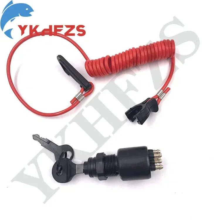 

Ignition Switch Key Safety Lanyard Lock Assembly For OMC BRP 1996 Up Johnson Evinrude 5005801 For Evinrude For Johnson