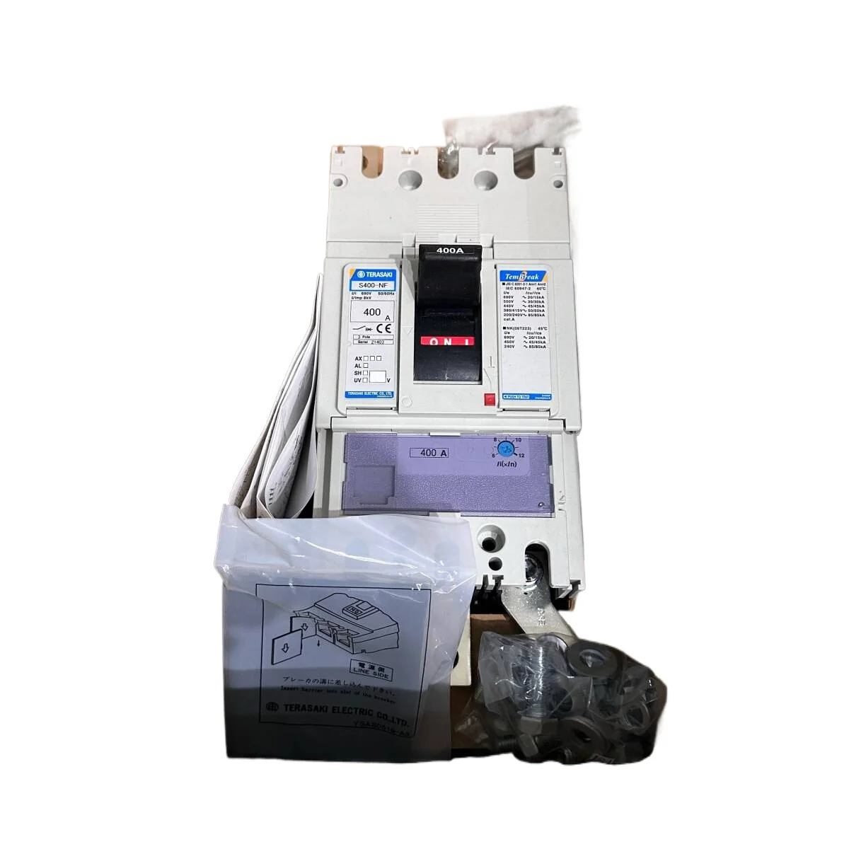 

Новый оригинальный автоматический выключатель в литом корпусе TERASAKI S400-NF 3P 400A FC