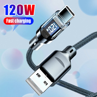 USB A To Type C Digital Display Charging Cable 120W Fast Charging Charger Data Cord For Samsung Xiaomi POCO USB C Wire 1M 2M