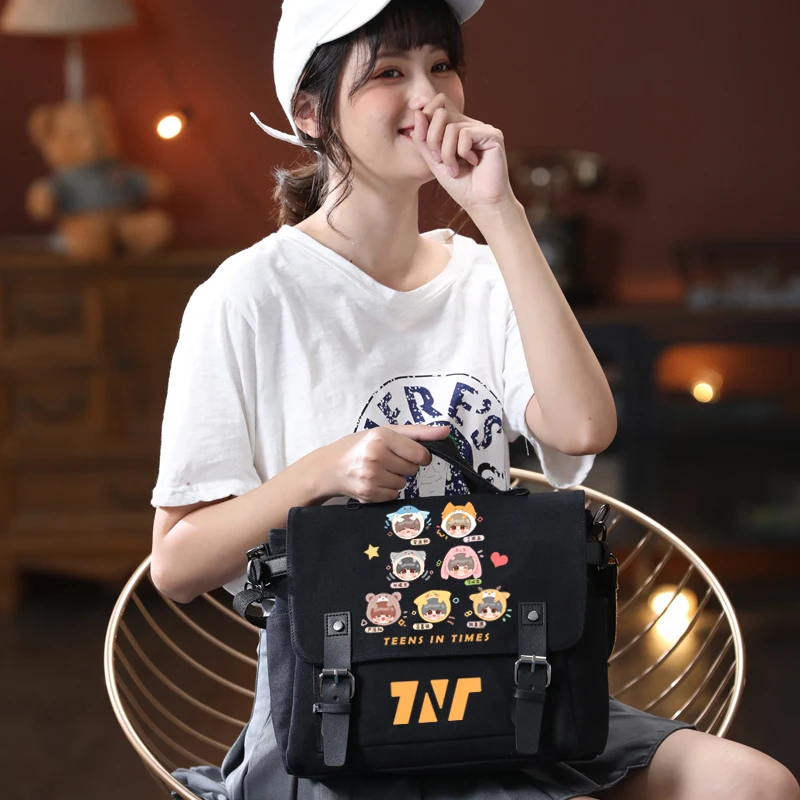 Chinese Star Tnt Teens In Times Shoulder Bags Ding Cheng Xin Liu Yao Wen Bag Backpack High-capacity Tooling School Bags for Teen