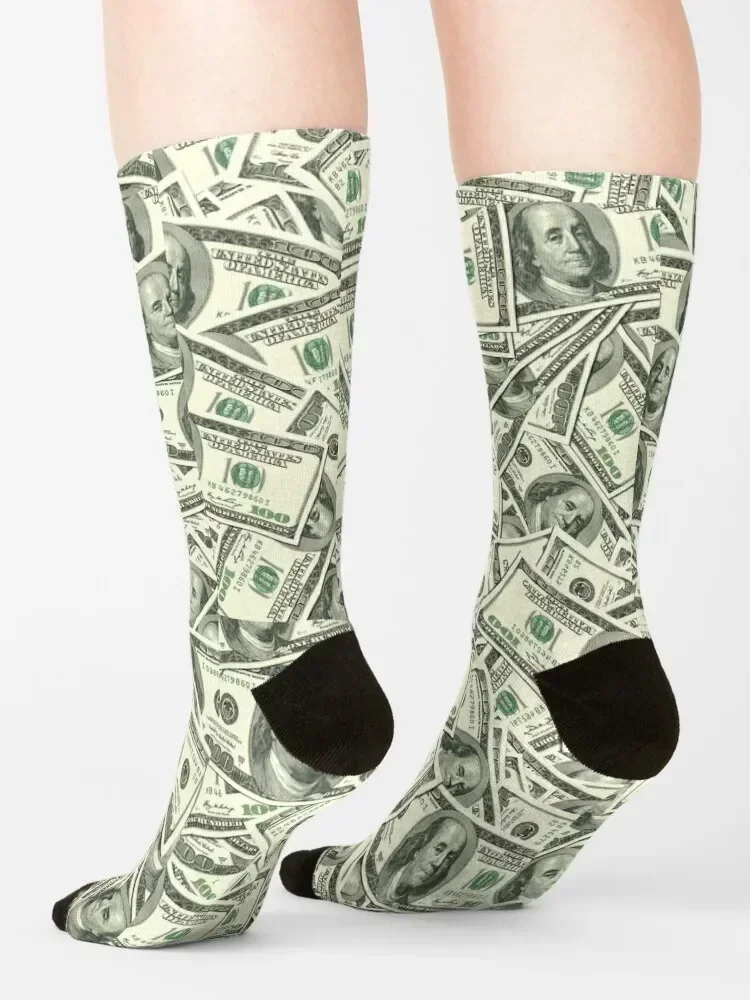 100 dólares estadounidenses, calcetines de regalo de billete de dólar americano, regalo divertido, calcetines de halloween para hombre y mujer