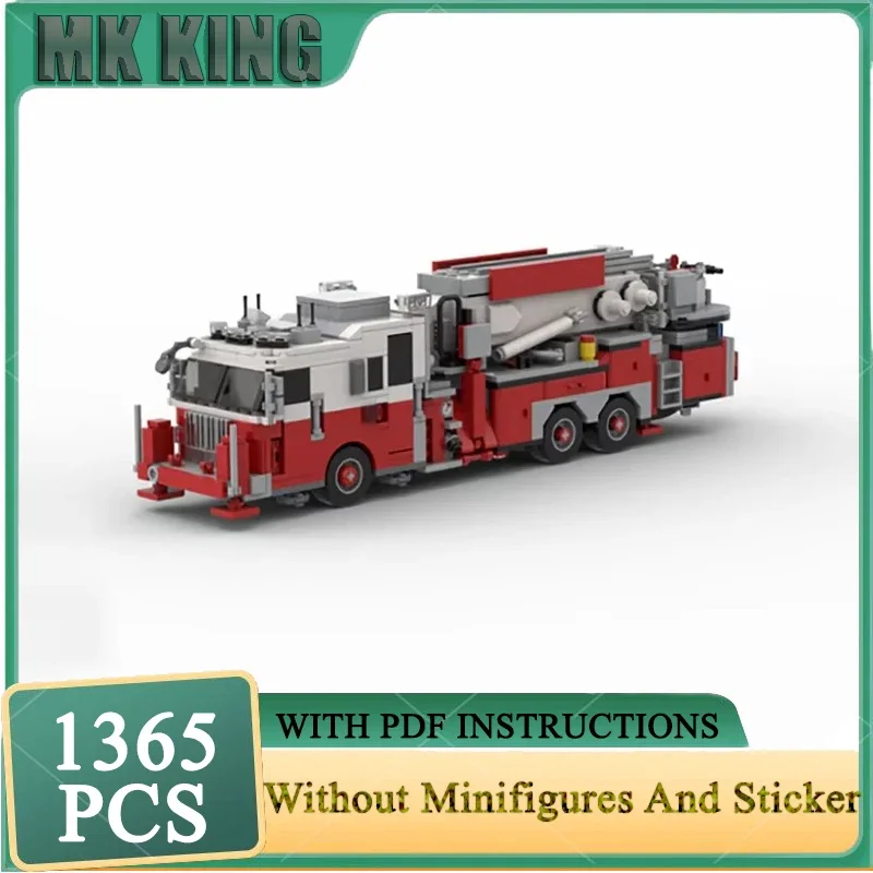 

Нью-Йоркская пожарная бригада, модель лестницы, Moc, строительные блоки, серия автомобилей, технологические кирпичи, фирменный автомобиль, игрушка «сделай сам»