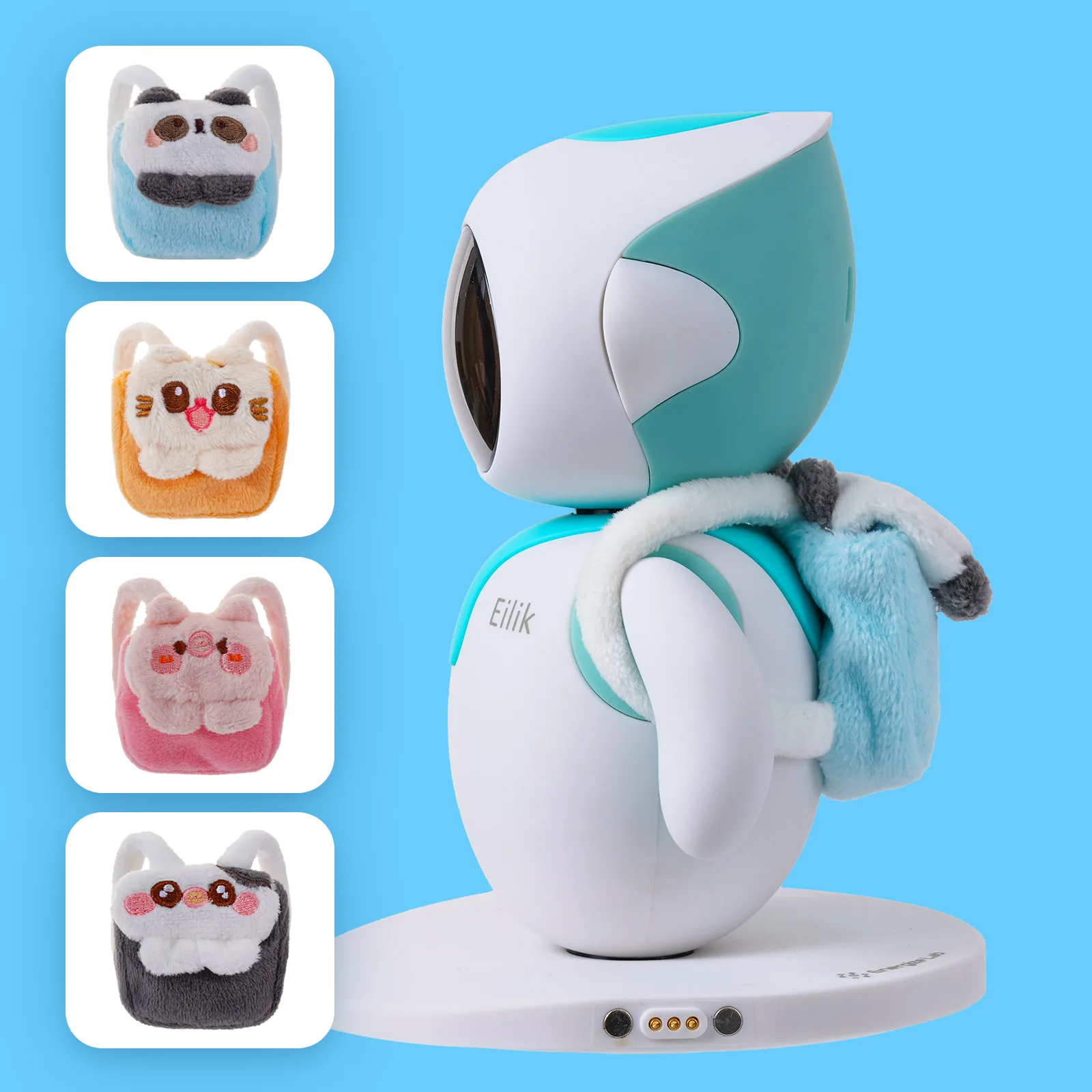 4 قطع من ملحقات ألعاب الروبوت Eilik حقيبة ظهر صغيرة، للهدايا التفاعلية Eilik (4 قطع ألعاب فقط، الروبوت غير متضمن)