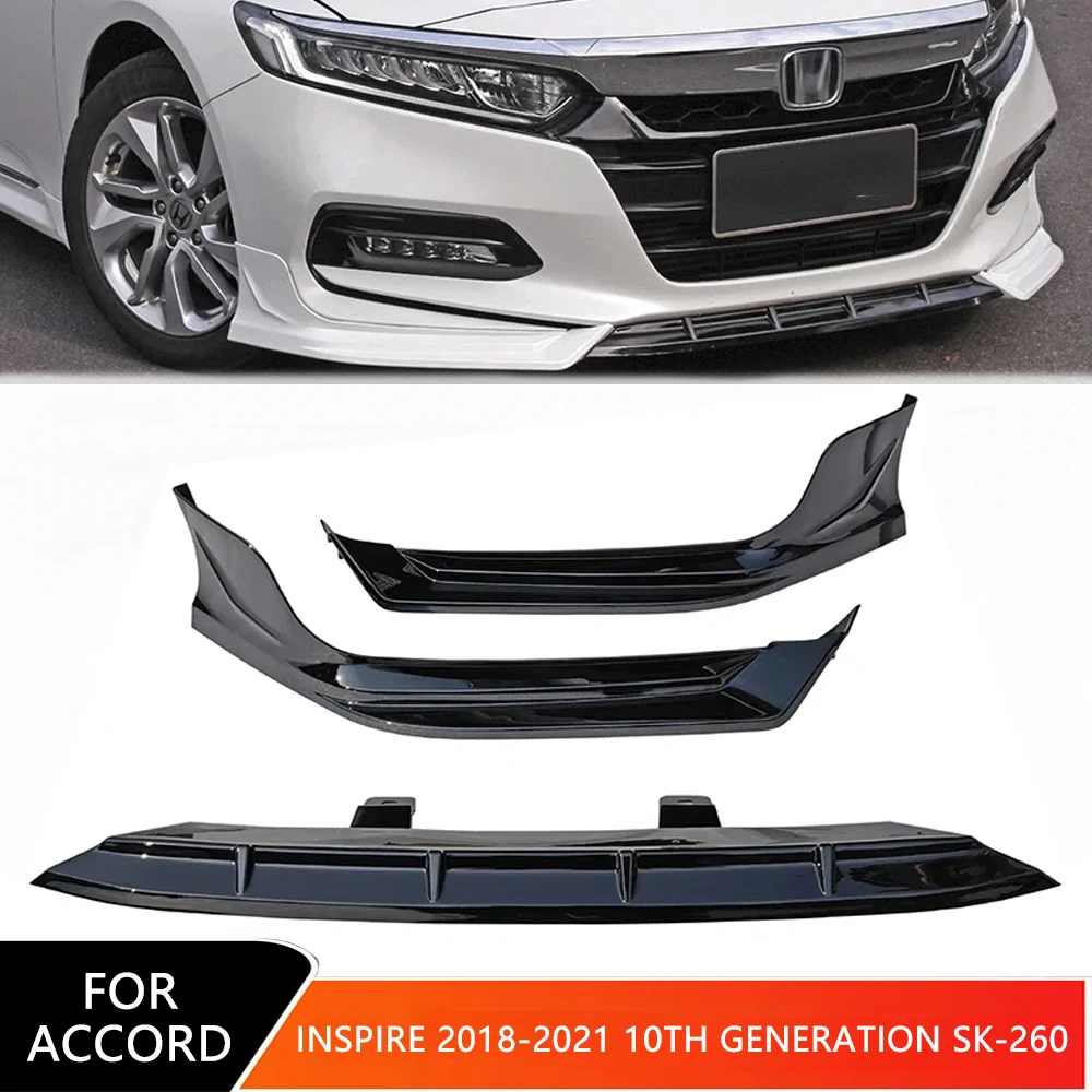 For Accord Inspire 2018-2021 10th Generation SK-260 Front Bumper Lip Spoiler Front Shovel Skirt Board Splitter Diffuser Body Kit