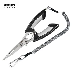 Booms Fishing H01 Multifunctional Fishing Pliers Scissor Stainless Steel  Fishing Tool with Lanyard