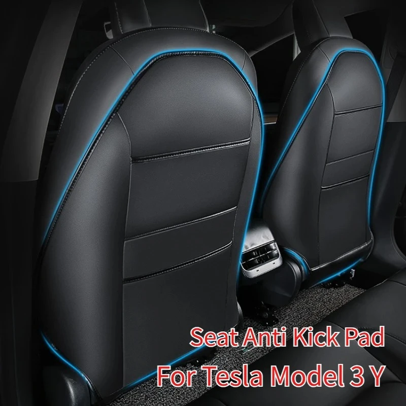Protetor de Encosto Traseiro Anti-Chute para Tesla Model 3 Highland e Model Y Juniper em Couro Ultra Fibra - Acessórios Automotivos