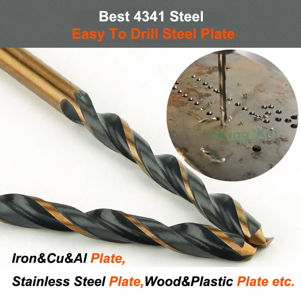 B 6.2mm HSS 4341 High Speed wiertła stalowe bity do wiertarki elektrycznej otwór na żelazo Al Cu Stailess Steel Wood Plastic metalowa płytka