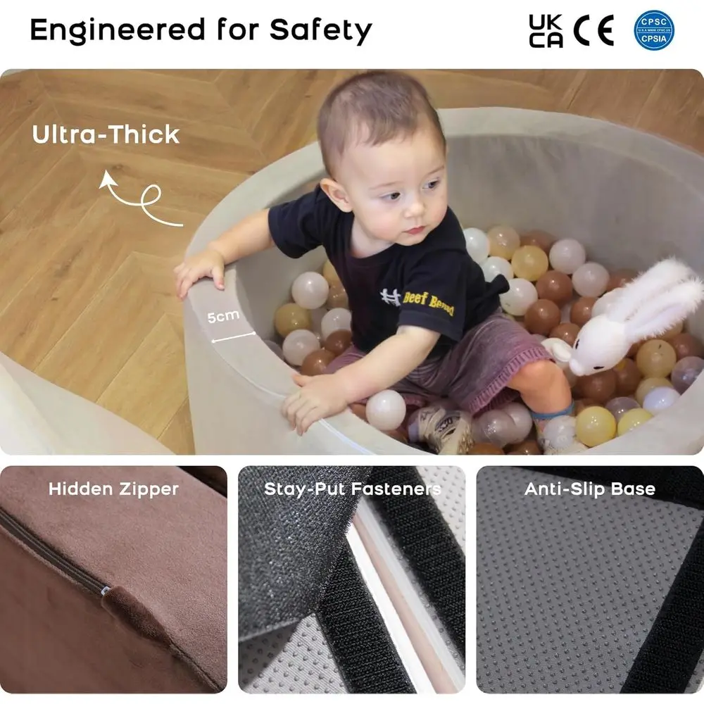 Bardzo Duży Basen z Piłeczkami dla Maluchów z Elementami do Wspinania, Zestaw do Zabawy z Piankowych Klocków 4w1, Miękka Placówka Rozrywkowa do Użytku Wewnętrznego do Raczkowania, Wspinania i...