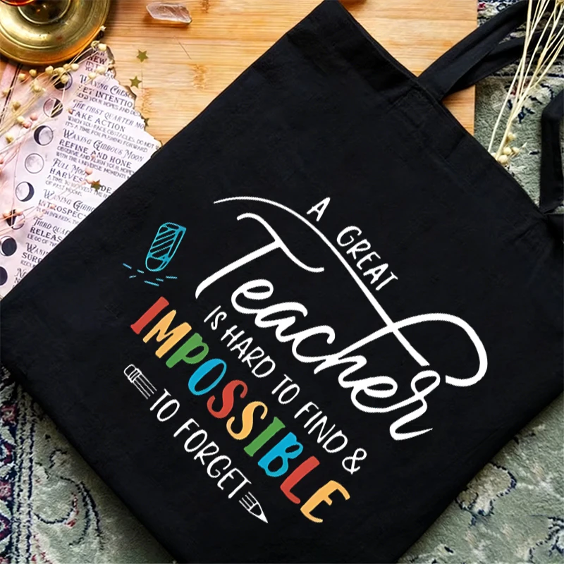 Funny Teacher Handbag Women Cartoon Aesthetics Teacher Design Graphic Shopping Bags Teen Reusable Tote Bag Female Shoulder Bag