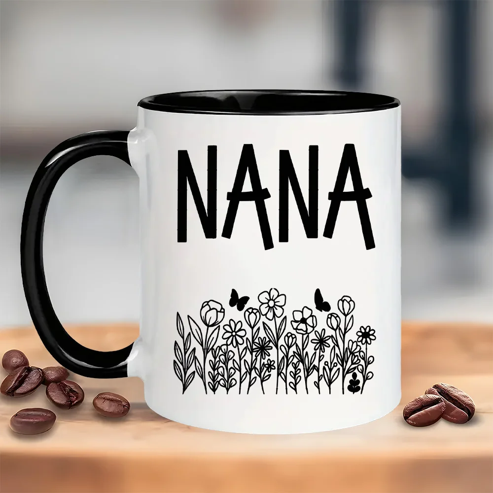 [PAPA NANA | Ceramic] 2-Pack Set PAPA NANA | Warmly Sweet Coffee Mug Set | 11Oz Ceramic Mug Tea Cup Id