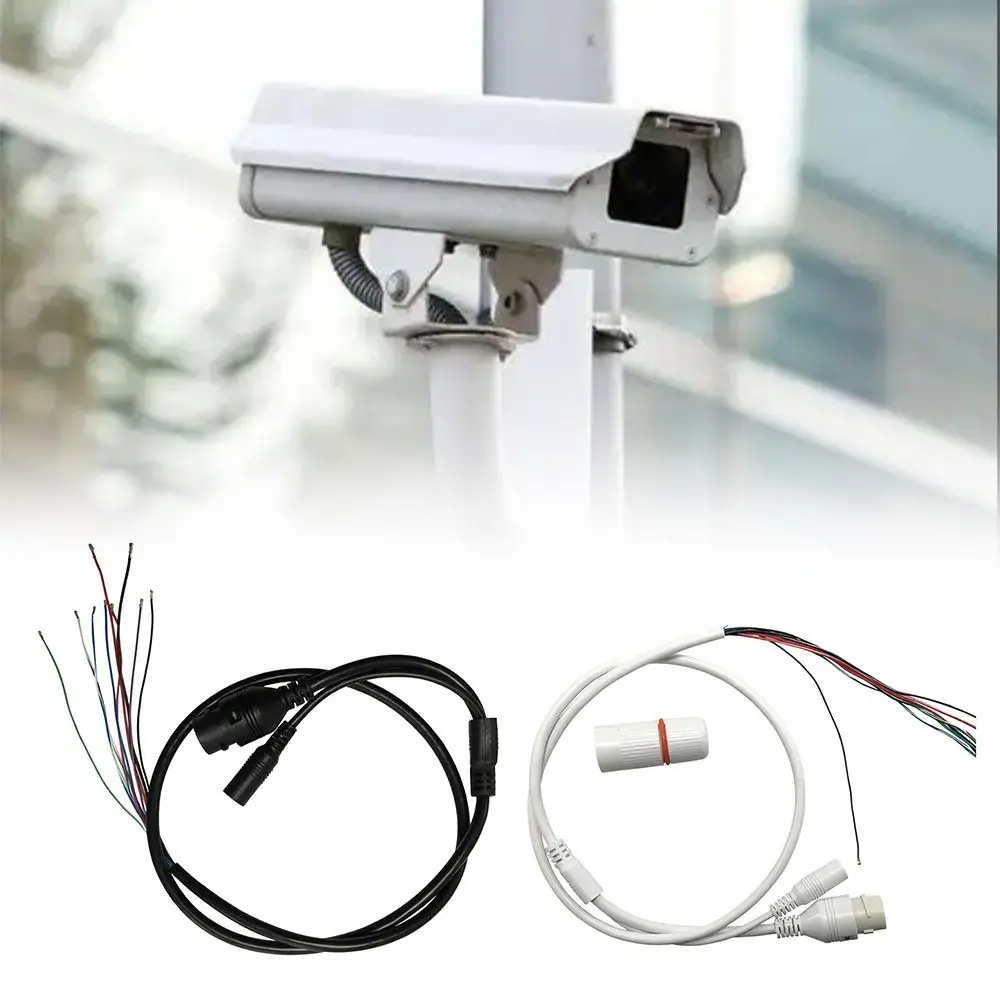 Professional 9Pin CCTV Camera Cable Waterproof Durable RJ45 Connector DC+RJ45 IP Network Camera Cord Outdoor Monitoring