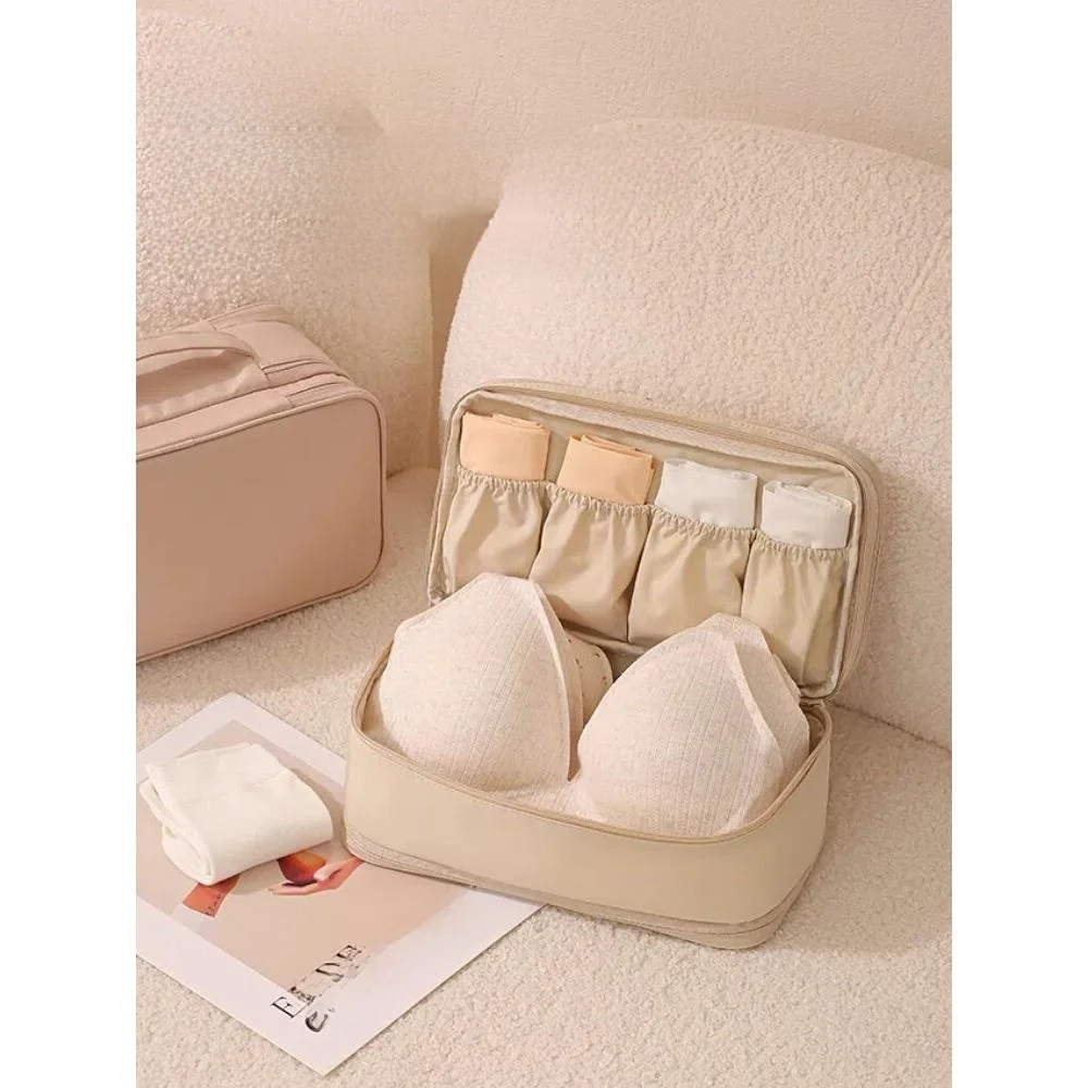 Bolsa de Armazenamento Portátil para Viagem, Organizador de Roupas Íntimas Multicamadas, Caixa para Sutiãs, Calças e Meias, T...
