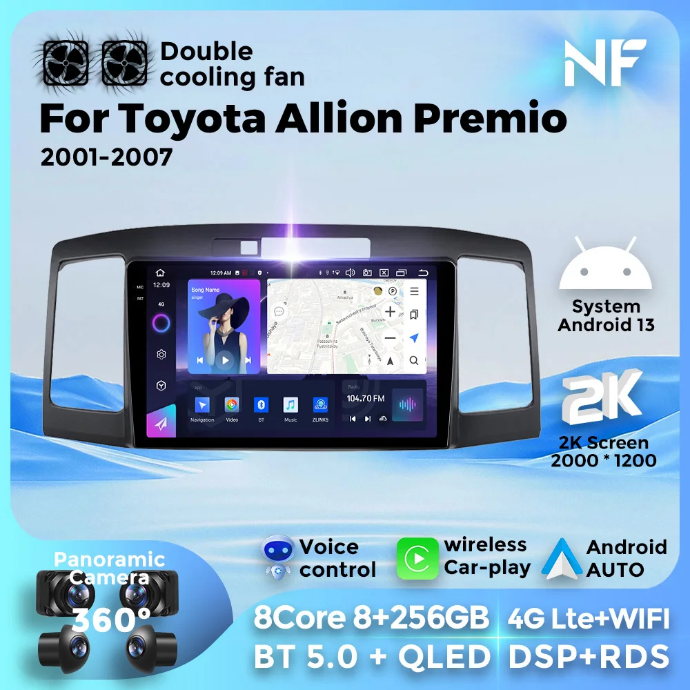 

For Toyota Allion Premio 2001-2007 Multimedia Video Player GPS Navigation 2Din Stereo Autoplay Wireless Android WIFI connection