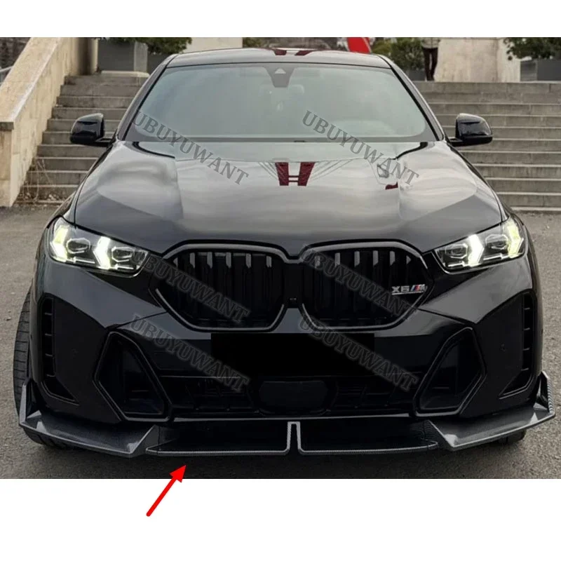 3x For BMW X6 G06 LCI M Sport 2023 2024 2025 ABS Front Chin Spoiler Bumper Splitters Front Lip Body Kits