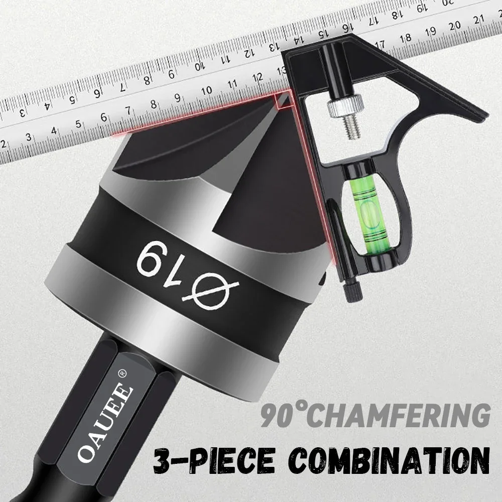 Countersink Drill Bit 3Pcs,Chamfer 90°,Suitable for Wood/Plastic/Aluminum Alloy,Woodworking Tools Countersink