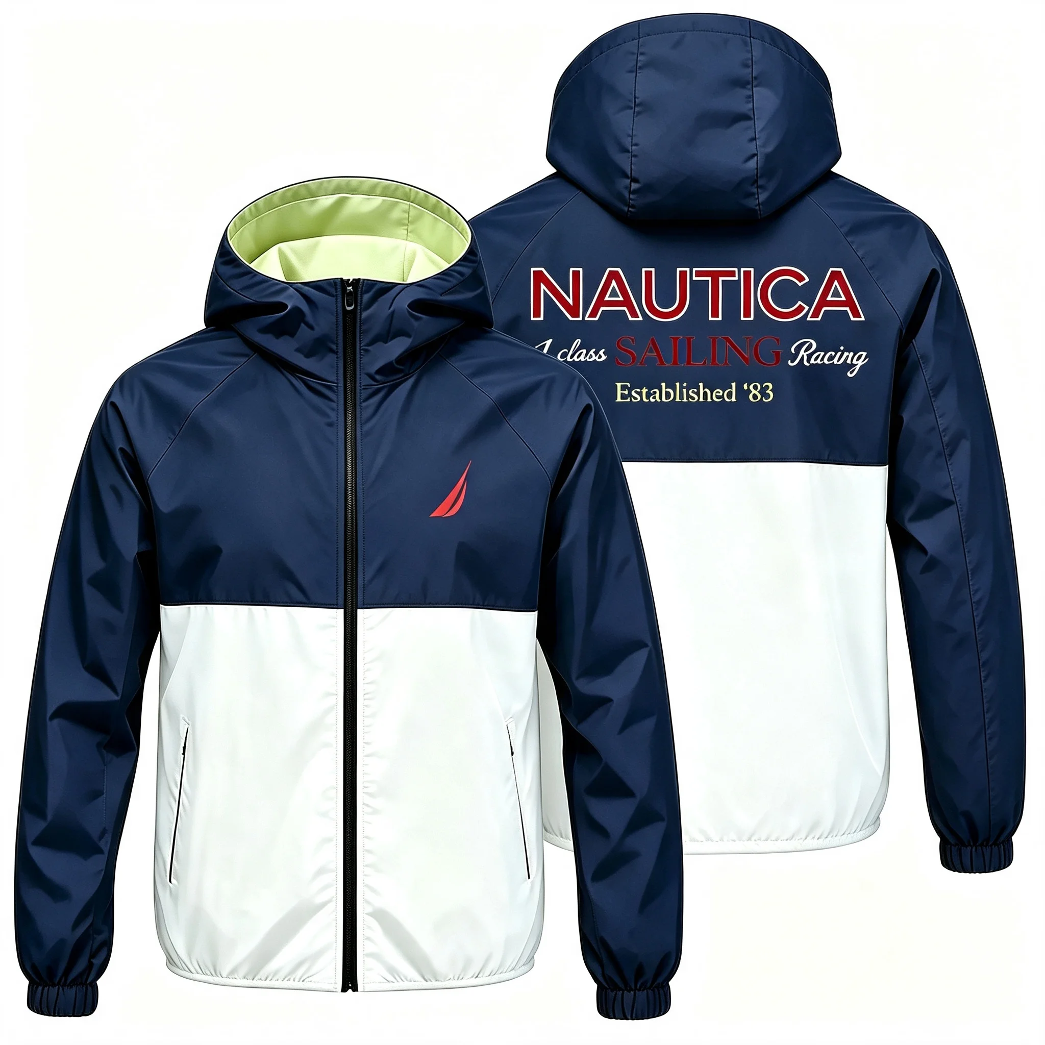 NAUTICAフード付きウインドブレーカージャケット,ジップ - Windbreaker Men Zip のレビューと価格
