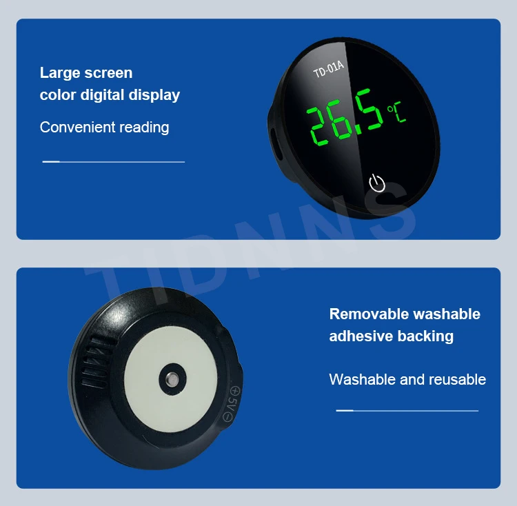 Newest Aquarium Thermometer LCD Digital External Thermometer Charging Type-C Fish Tank Mini Thermometer High Precision -9.9-50℃