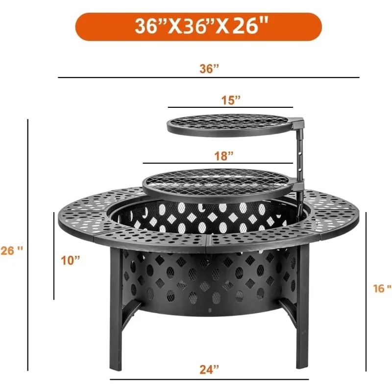 2026 Iron Art Outdoor Fire Pit Cross-Border BBQ Brazier For Camping And Picnics Courtyard Grill For Charcoal Fuel