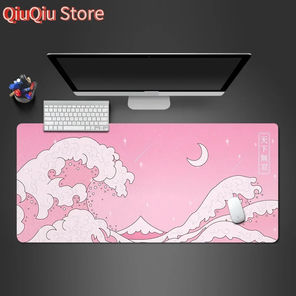 Onda lua série estilo bonito meninas meninos grande mouse pad jogo escritório teclado tapete de mesa 500x1000x2mm tamanho grande tapete