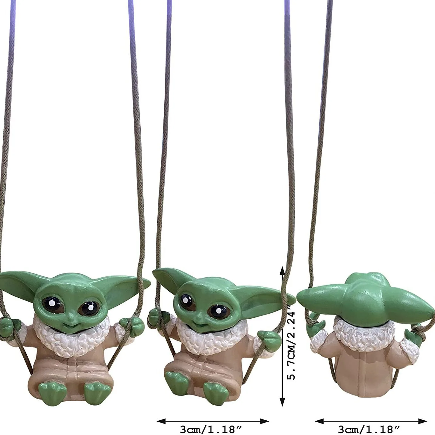 Disney Star Wars Anime Yoda Mandalorian Car Hanging Accessories Pendant Cartoon Cute Yoda Model Kids Hobby Toy Small Xmas Gifts