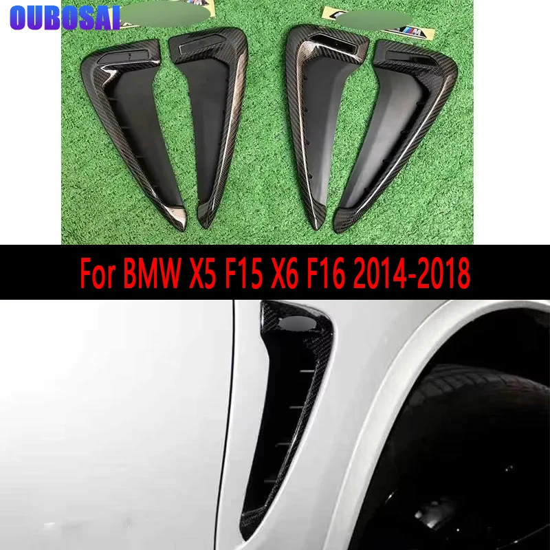 

For BMW X5 F15 X6 F16 2014-2018 Carbon Fiber tuyere Auto Fender Side AirVent Outlet Cover Trim Fit body kit