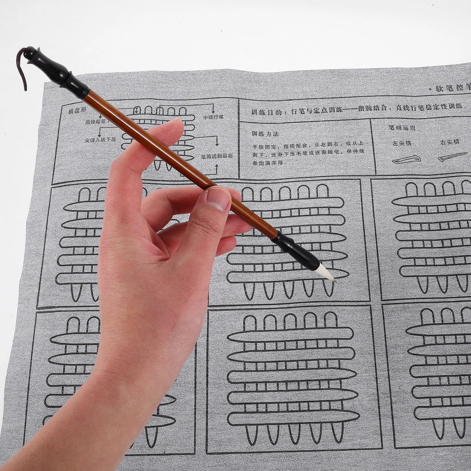 1Set Thick Reusable Water Writing Cloth Chinese Calligraphy Practice Sheet Pen Control Training Tracing Pad Beginner Kit