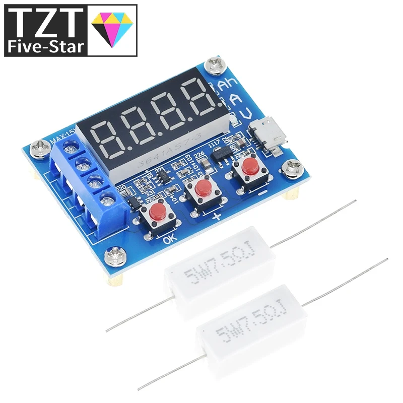 ZB2L3 Battery Tester LED Digital Display 18650 Lithium Battery Power Supply Test Resistance Lead-acid Capacity Discharge Meter