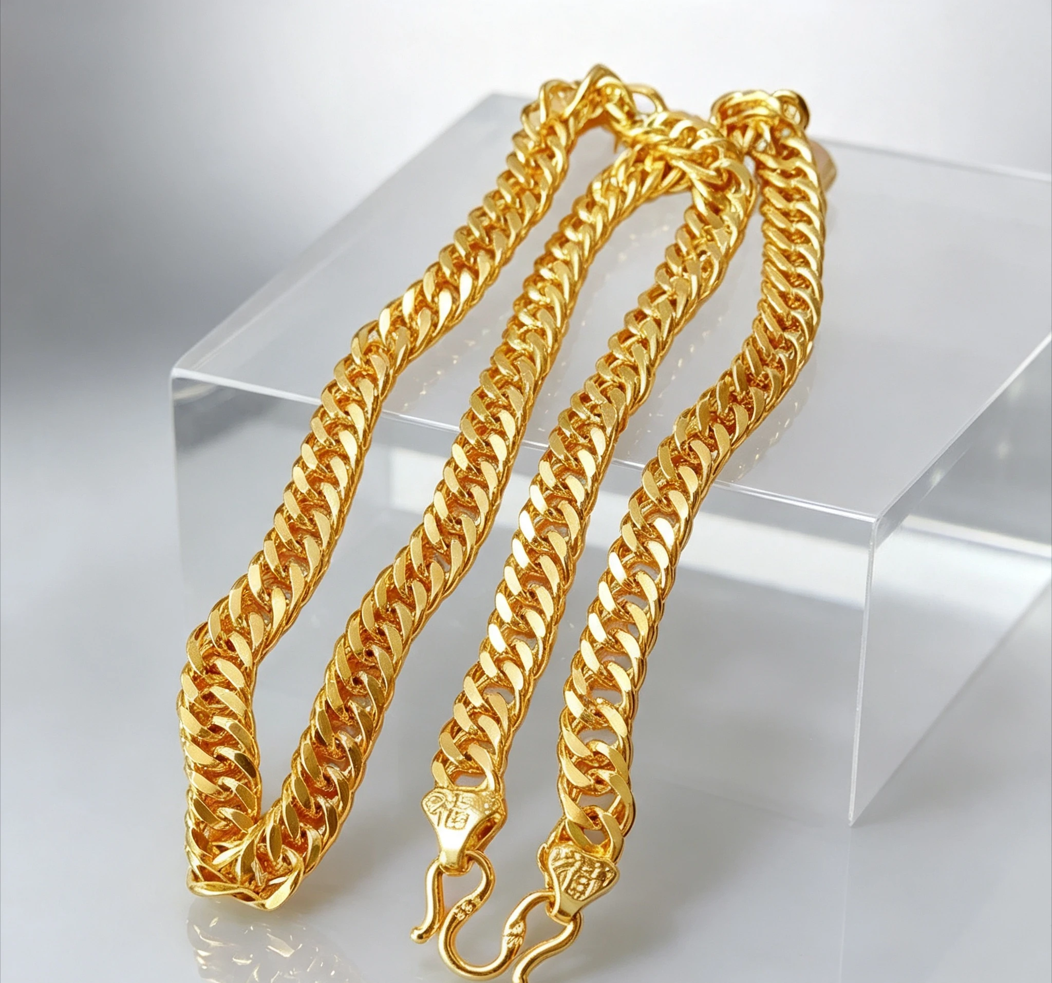 necklace AU750 Internet celebrity ball chain transfer domineering 18K mens and womens jewelry metal Giving gifts for friends