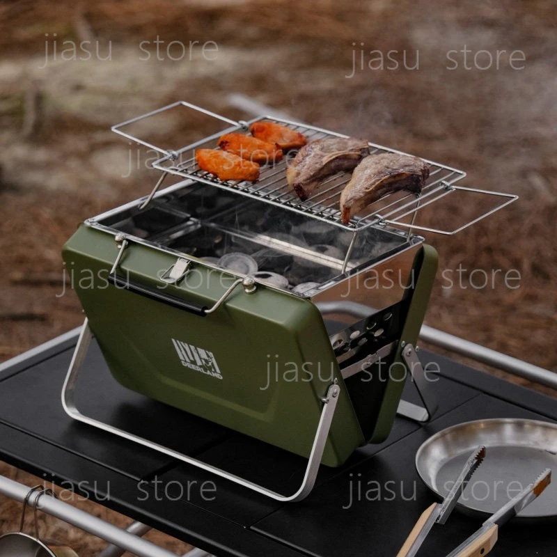 

Compact Folding BBQ Rack Lightweight Portable Outdoor Home Single Person Grill