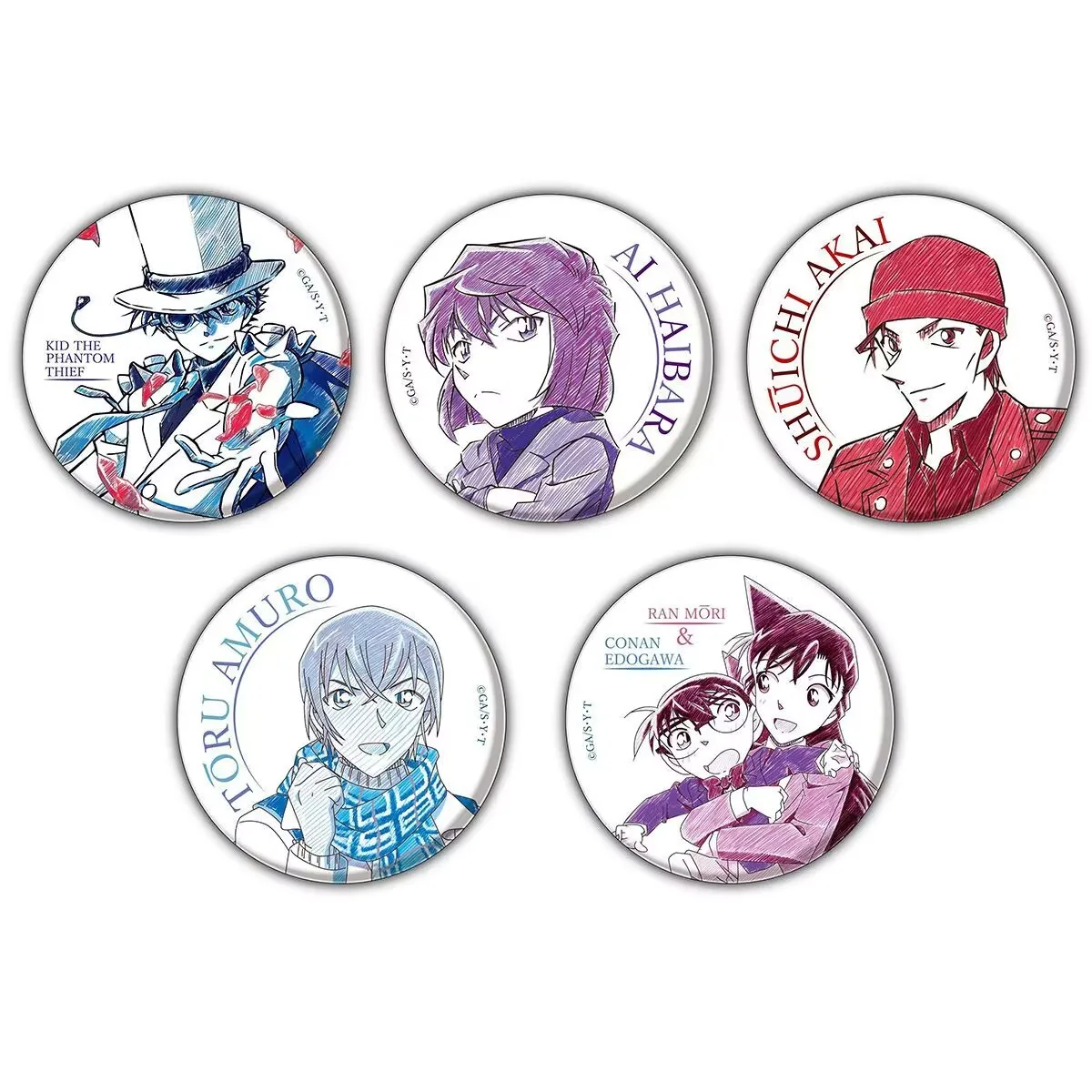 

«Детектив Конан» и «Каito Kid: Ai Haibara», акварельный карандашный рисунок, значок, подвеска для школьной сумки, домашняя долина