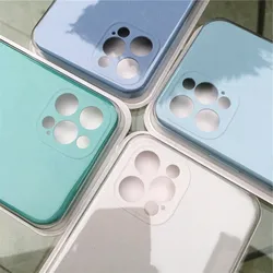 NEW 1:1 Phone Cases For iPhone 15 Pro Max 13 14 Pro Liquid Silicone Cases for iPhone 11 12 Pro Max Camera Protective Full Cover