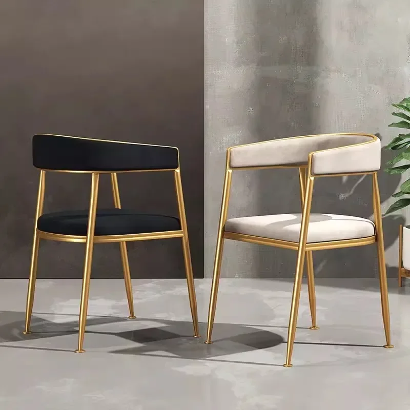 Modern Beautiful Dining Chairs Luxury Metal Nordic Dining Chair With Armrest Home Chaises Salle Manger Kitchen Furniture