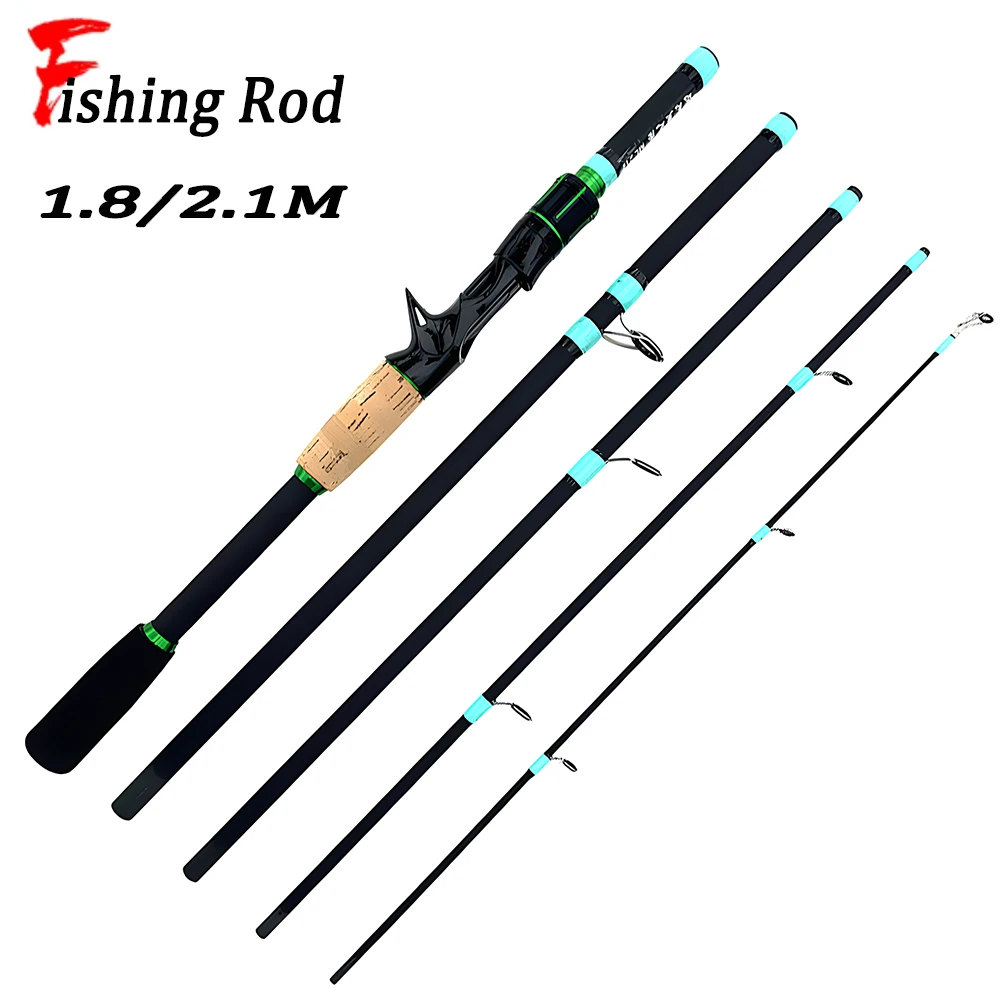 1.8/2.1m Casting Spinning Fishing Rod  UltraLight Carbon Travel Lure Feeder Pole 4/5Section with EVA Handle 3.5-14g Lure Weight