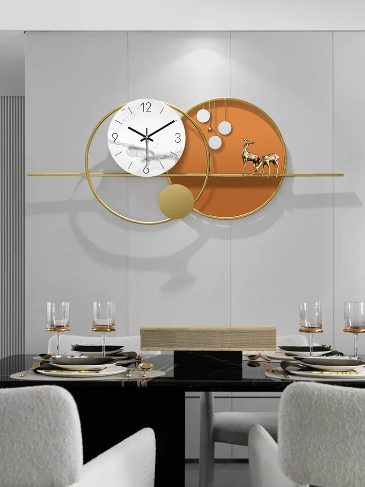 

Living room, home use, simple and atmospheric, art of hanging clocks, restaurant decoration, clock wall hanging, no punching
