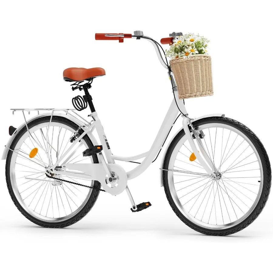 

24 26 Inch Beach Cruiser Bike for Women 1 7 Speed Commute Bike for Adults Womens Bicycle with Adjustable Seat Multiple Color