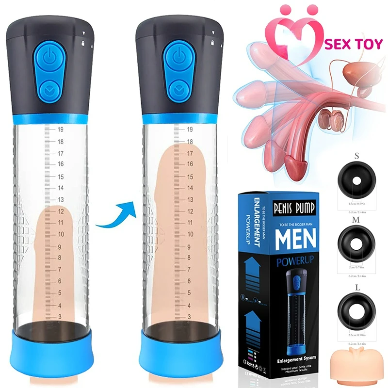 

Electric Penis Pump Male Masturbator Vacuum Pump Extender Enlarger Dick Pump Cock Ring Adult Delayed Ejaculation Training 18