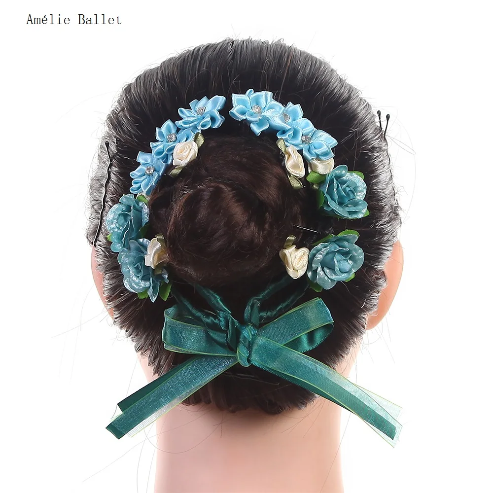 hb009-accessoires-pour-cheveux-a-fleurs-bleues-et-vertes-pour-fille-bandeaux-de-tete-de-ballerine-et-de-sauna-avec-ruban-livraison-gratuite