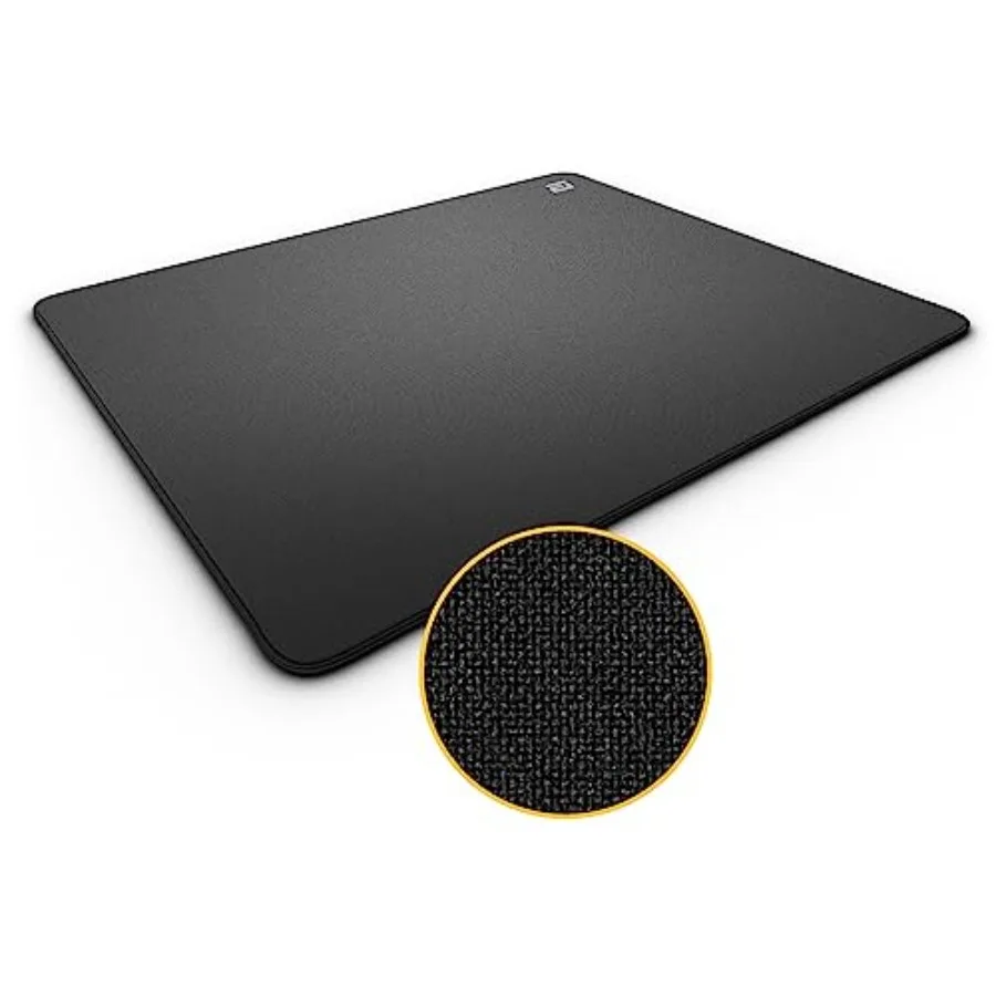 EM-C Series L Mouse Pad for FPS Gaming Woven Cloth Surface with Stitched Edges Japanese Poron Base 490mm x 410mm x 3mm Black