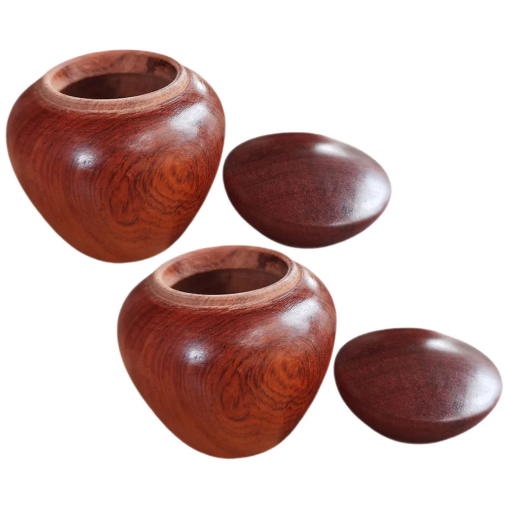 

2 Pcs Cremation Funeral Urn Wooden Airtight Jar Mini Keepsake Small Urns for Human Ashes