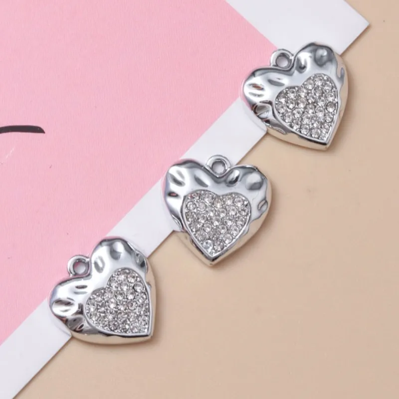 10pcs New Heart Enamel Charms Fashion Glaring Y2K Style Love Pendants For Making DIY Handmade Findings Jewelry Accessories