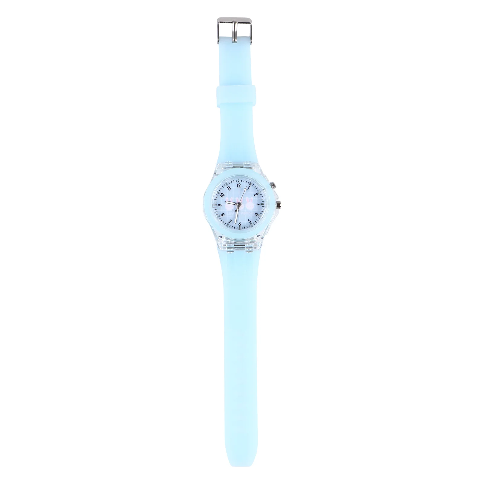 Luminous Watch Rabbit Pattern Cartoon Design Comfortable Adjustable Silicone Band Wristwatch Holiday Gift