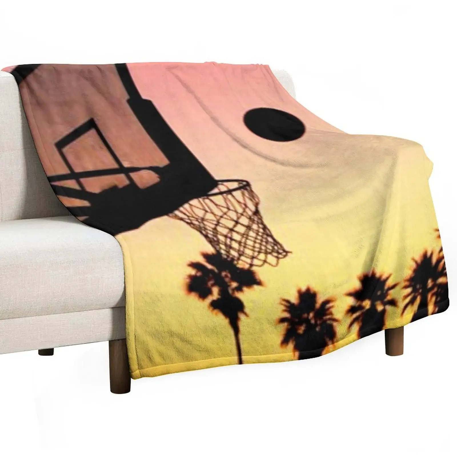 

Basketball on sunset Throw Blanket blankets ands Giant Sofa Sofa for winter Blankets