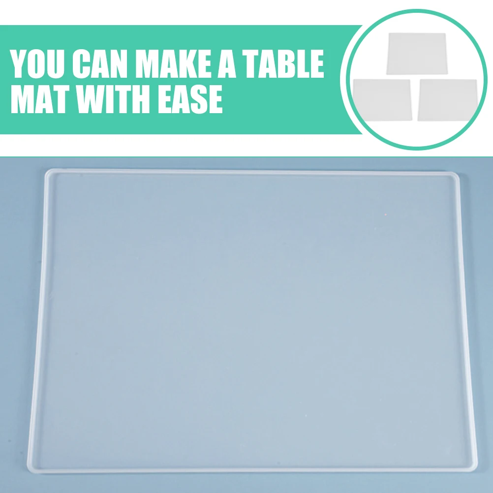 

3 Pcs Crystal Resin Epoxy Casting Mold Flexible Silicone DIY Table Mat Placemat Writing Board Craft Gift Jewelry Accessories