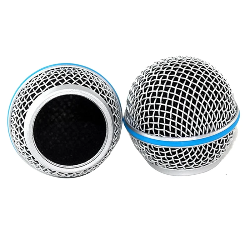 2PCS Microphone Grill Mic Grille Replacement Mic Ball Head Mesh For Shure Beta58a SM58 Pgx24 Slx24