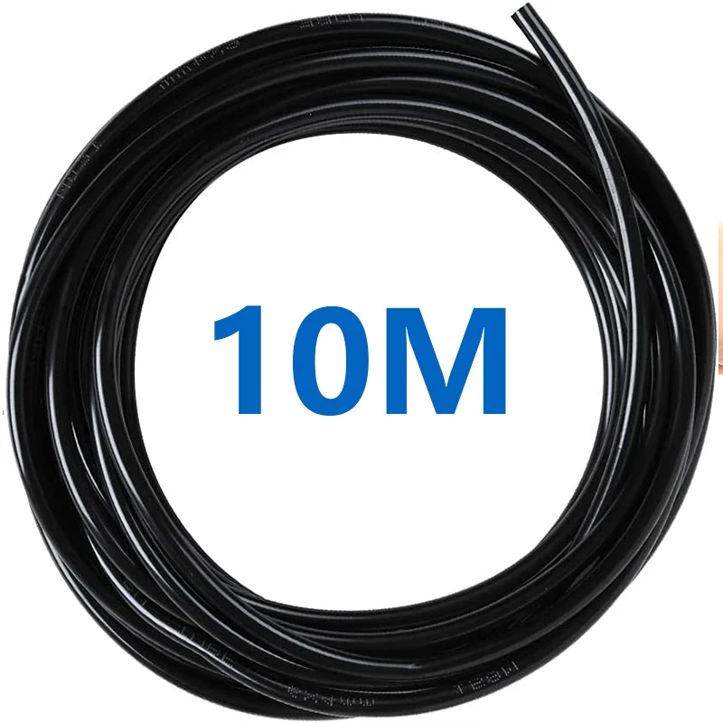 

10M Pneumatic Tubing Black PU Air hose Pipe Tube OD 6mm ID 4mm for Air Line or Fluid Transfer Garden Misting Cooling Pipe