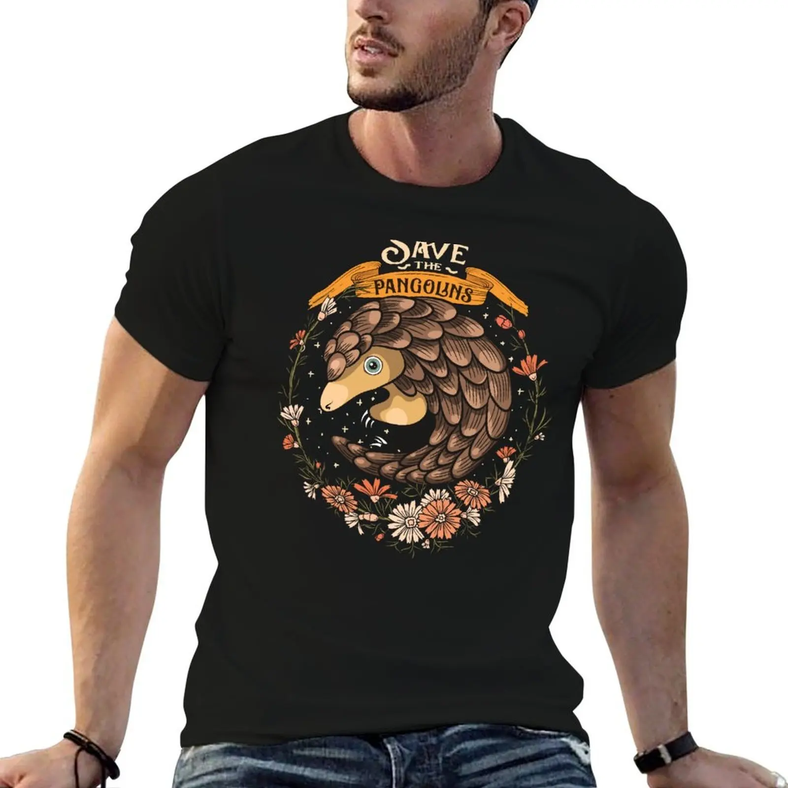 Adorable Save The Pangolins T-Shirt Outdoor Sports Short Sleeve Top