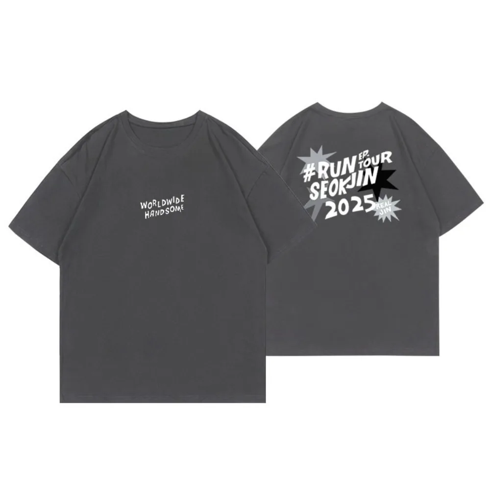 

2025 Summer 2025 Concert RUNSEOKJIN with The Same Cotton Round Neck Casual Clothes Loose Short Sleeve T-shirt for Women Tee Tops